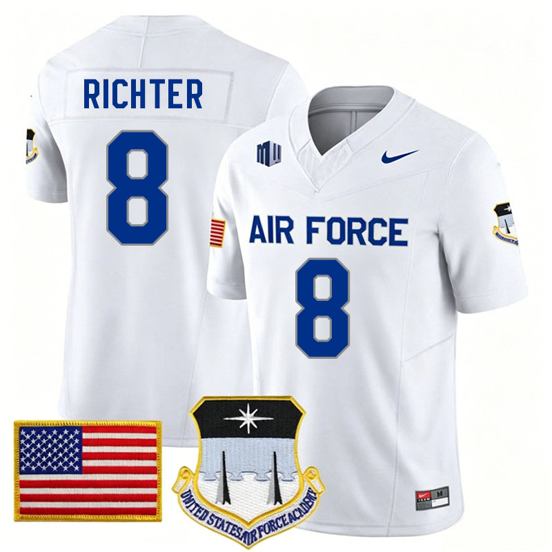 Air Force Falcons #8 Bo Richter College Football Jerseys,Uniforms-White